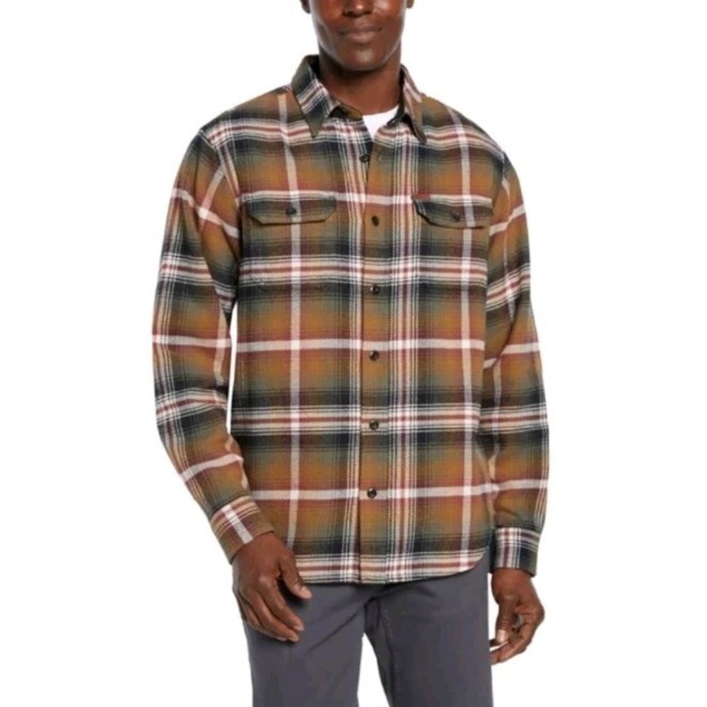 Orvis Men's Big Bear Heavyweight 100% Cotton Flannel Shirt Size M, Multi Color‎